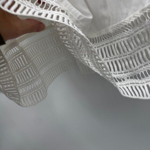 Aqua Dress Womens‎ XS White Cotton Polyester Crochet Cap Sleeves Boho Hippie - Picture 5 of 8